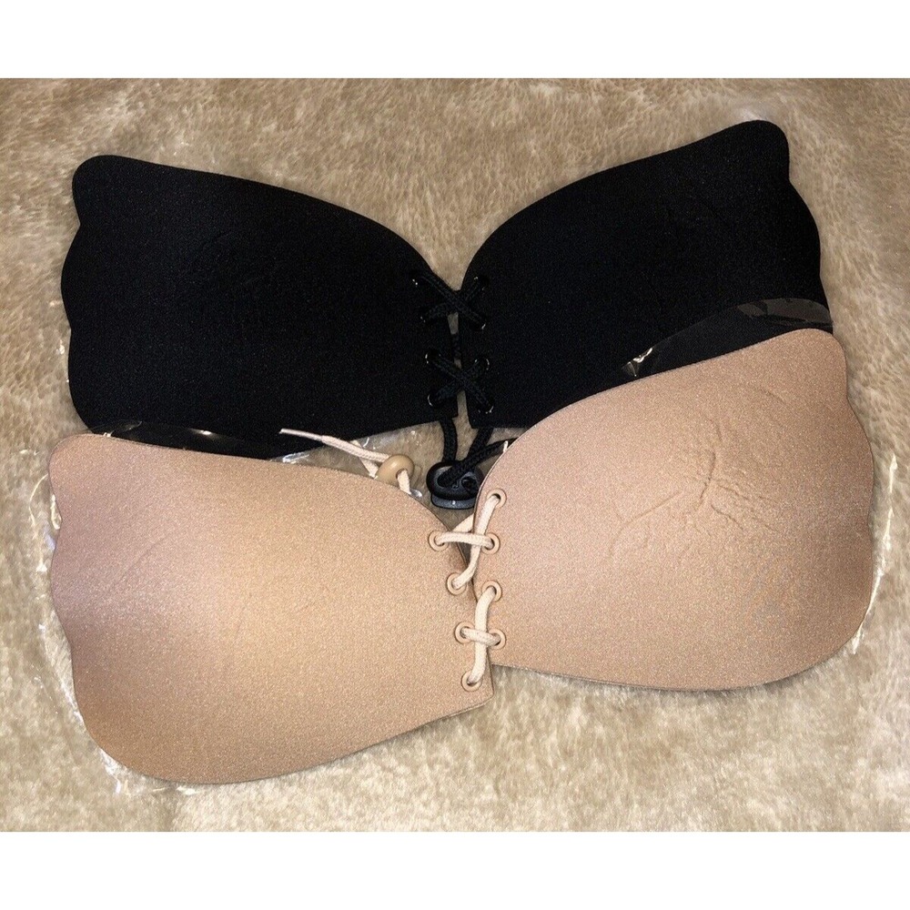 Aisprts Invisible Adhesive Silicone Bras 2pack A Cup Beige Black Laced Closure